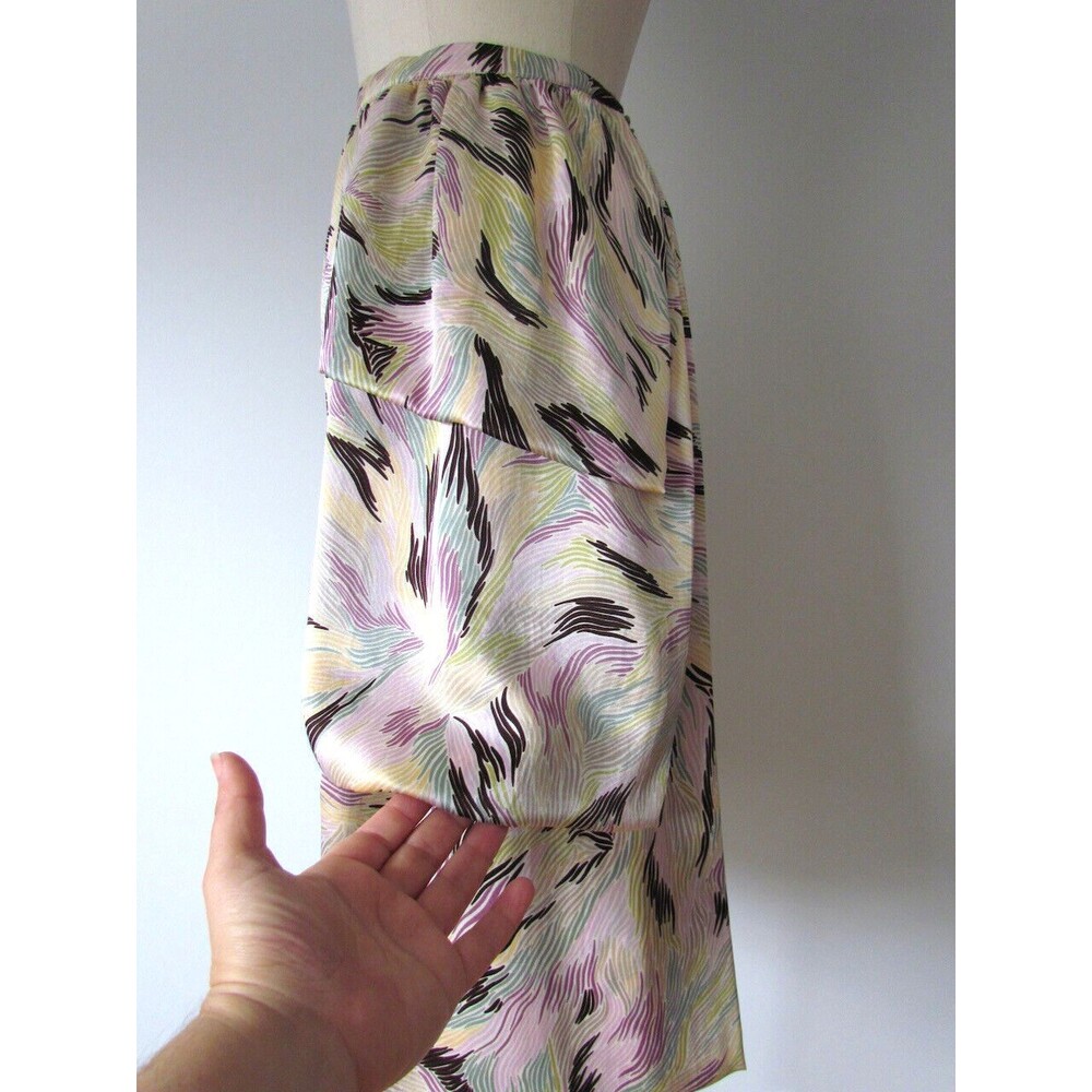 Missoni Silk Skirt Pastel Sz 40 4 Scarf Accent Runway As seen on Hollywood Star - Picture 13 of 16